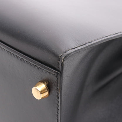 ケリー32 ハンドバッグ ボックスカーフ ブラック ゴールド金具 外縫い 2WAY □G刻印 エルメス バッグ HERMES