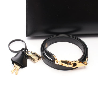 ケリー32 ハンドバッグ ボックスカーフ ブラック ゴールド金具 外縫い 2WAY □G刻印 エルメス バッグ HERMES