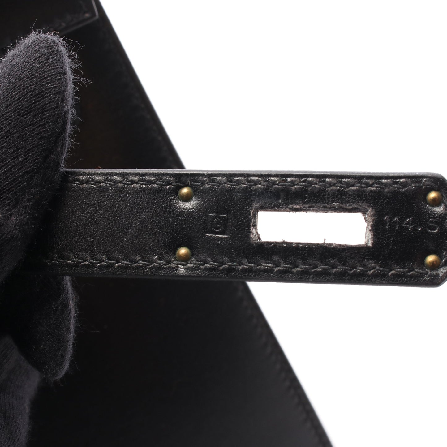 ケリー32 ハンドバッグ ボックスカーフ ブラック ゴールド金具 外縫い 2WAY □G刻印 エルメス バッグ HERMES