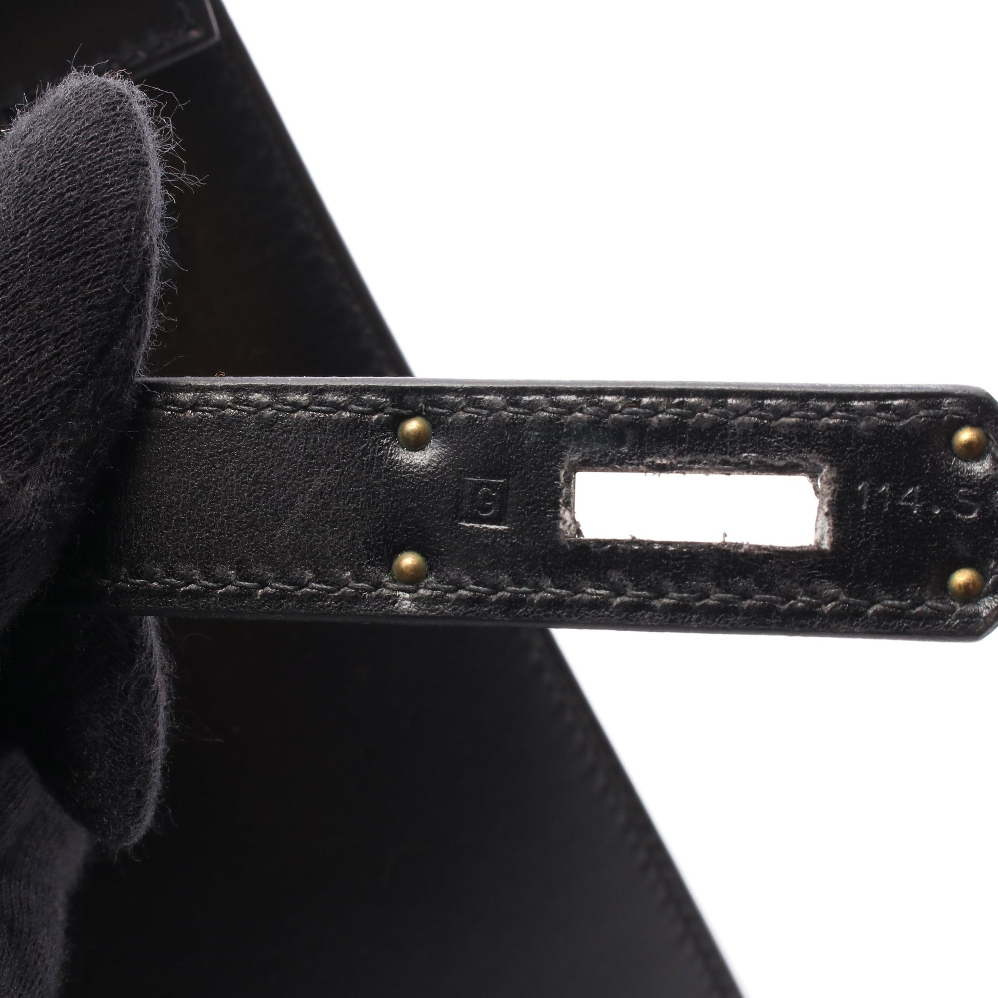 ケリー32 ハンドバッグ ボックスカーフ ブラック ゴールド金具 外縫い 2WAY □G刻印 エルメス バッグ HERMES