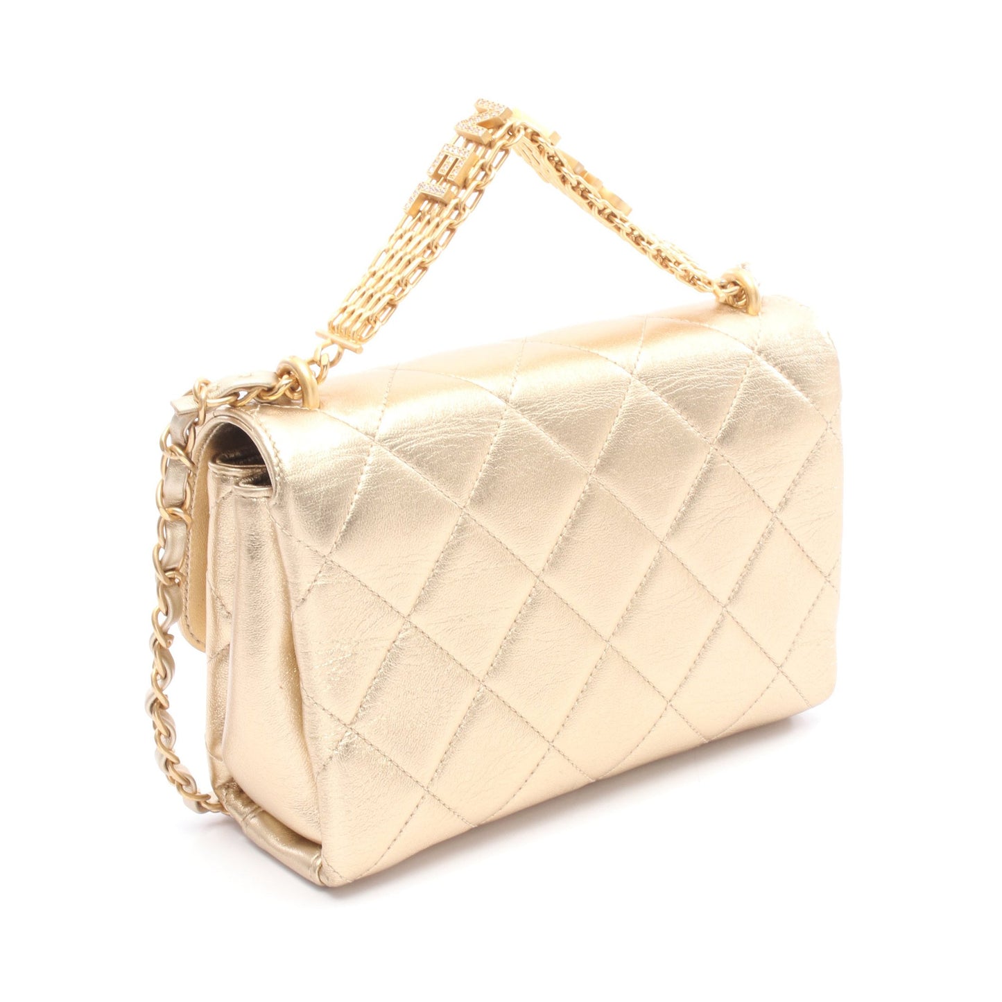 マトラッセ チェーンショルダーバッグ レザー ゴールド ゴールド金具 シャネル バッグ CHANEL