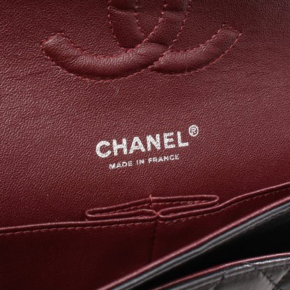 マトラッセ Wフラップ Wチェーンショルダーバッグ ラムスキン ブラック シルバー金具 シャネル バッグ CHANEL