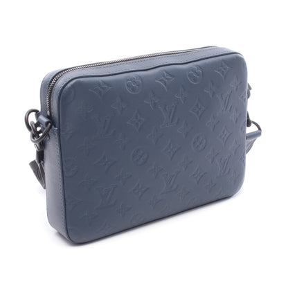 トリオ メッセンジャー モノグラムシャドウ ブルーマリーヌ ショルダーバッグ レザー ネイビー ルイヴィトン バッグ LOUIS VUITTON