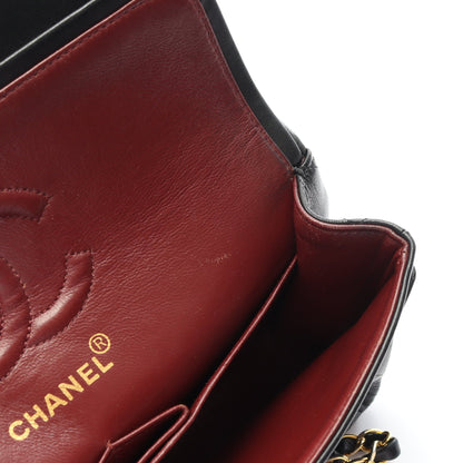 マトラッセ Wフラップ Wチェーンショルダーバッグ ラムスキン ブラック ゴールド金具 ヴィンテージ シャネル バッグ CHANEL