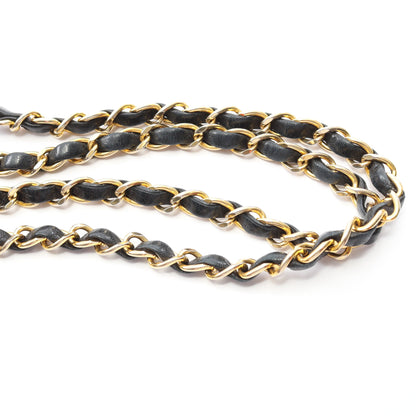 マトラッセ Wフラップ Wチェーンショルダーバッグ ラムスキン ブラック ゴールド金具 ヴィンテージ シャネル バッグ CHANEL