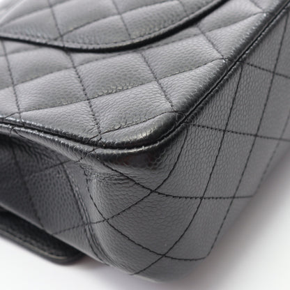 マトラッセ Wフラップ Wチェーンショルダーバッグ キャビアスキン ブラック ゴールド金具 シャネル バッグ CHANEL