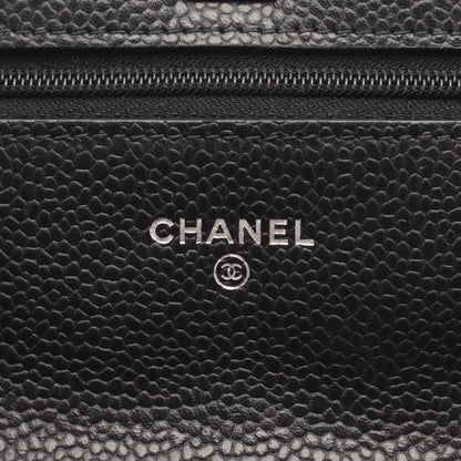 マトラッセ チェーンウォレット キャビアスキン ブラック シルバー金具 シャネル バッグ CHANEL