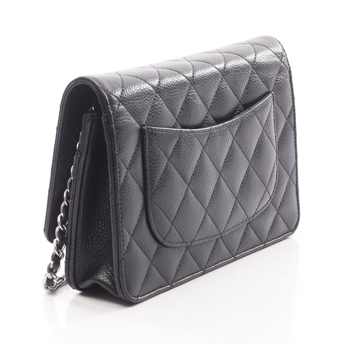 マトラッセ チェーンウォレット キャビアスキン ブラック シルバー金具 シャネル バッグ CHANEL