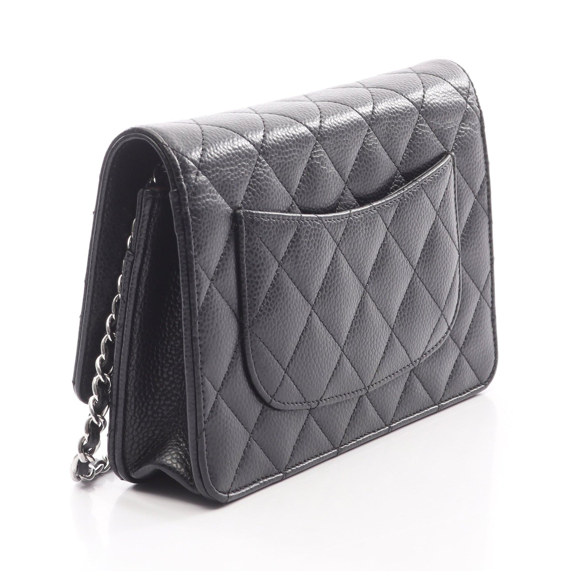 マトラッセ チェーンウォレット キャビアスキン ブラック シルバー金具 シャネル バッグ CHANEL