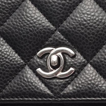マトラッセ チェーンウォレット キャビアスキン ブラック シルバー金具 シャネル バッグ CHANEL