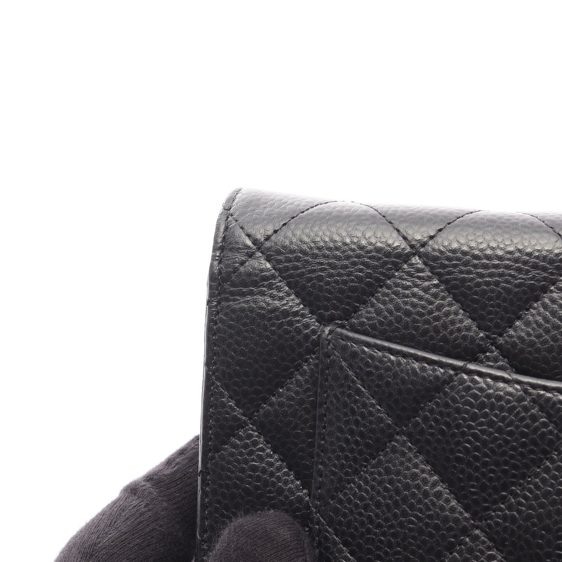 マトラッセ チェーンウォレット キャビアスキン ブラック シルバー金具 シャネル バッグ CHANEL