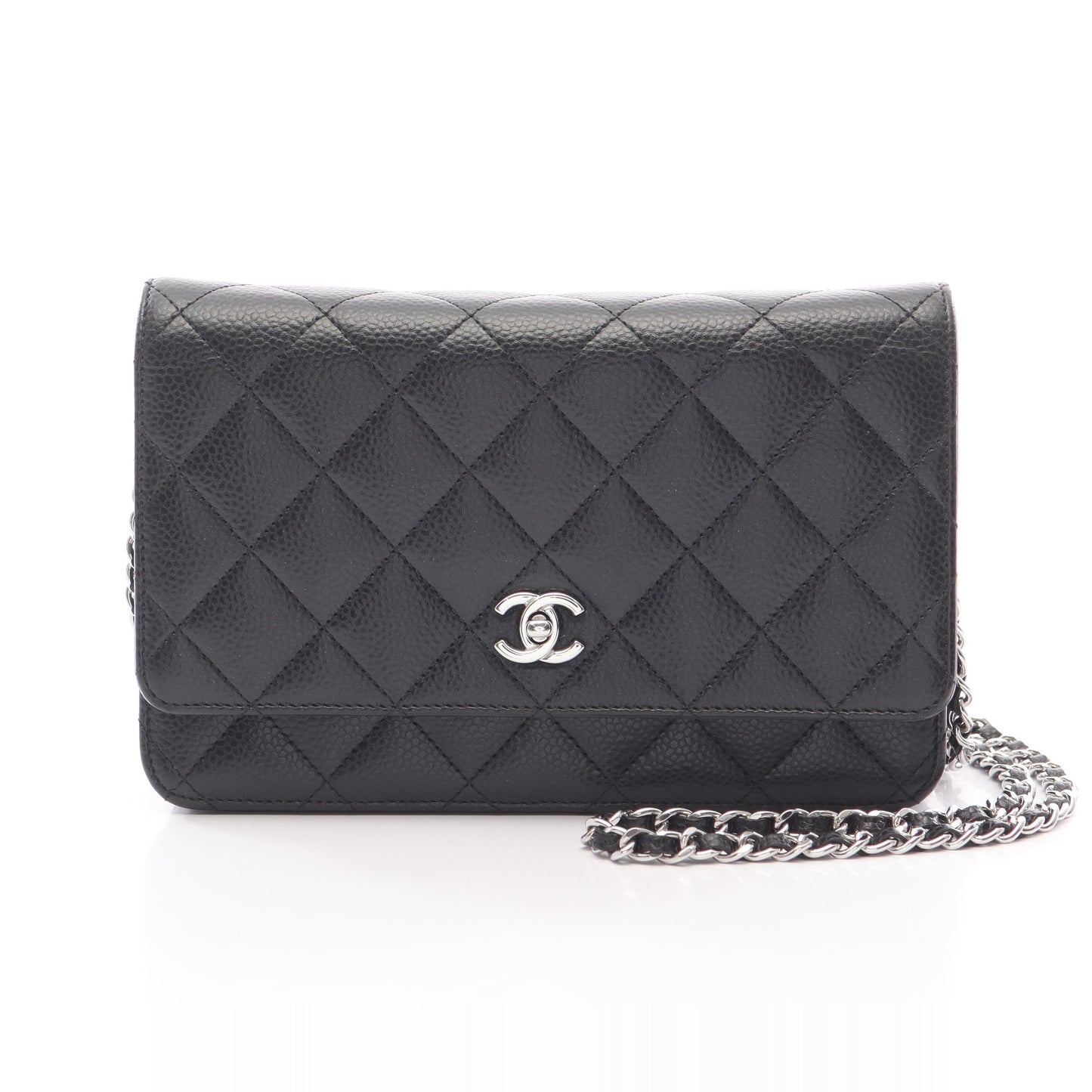 マトラッセ チェーンウォレット キャビアスキン ブラック シルバー金具 シャネル バッグ CHANEL