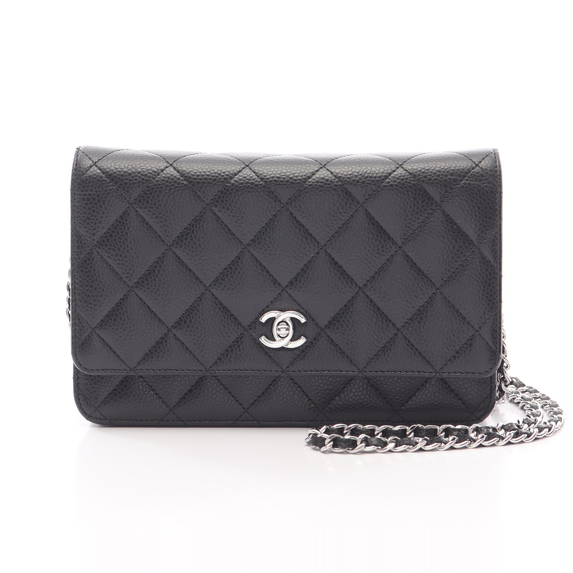 マトラッセ チェーンウォレット キャビアスキン ブラック シルバー金具 シャネル バッグ CHANEL