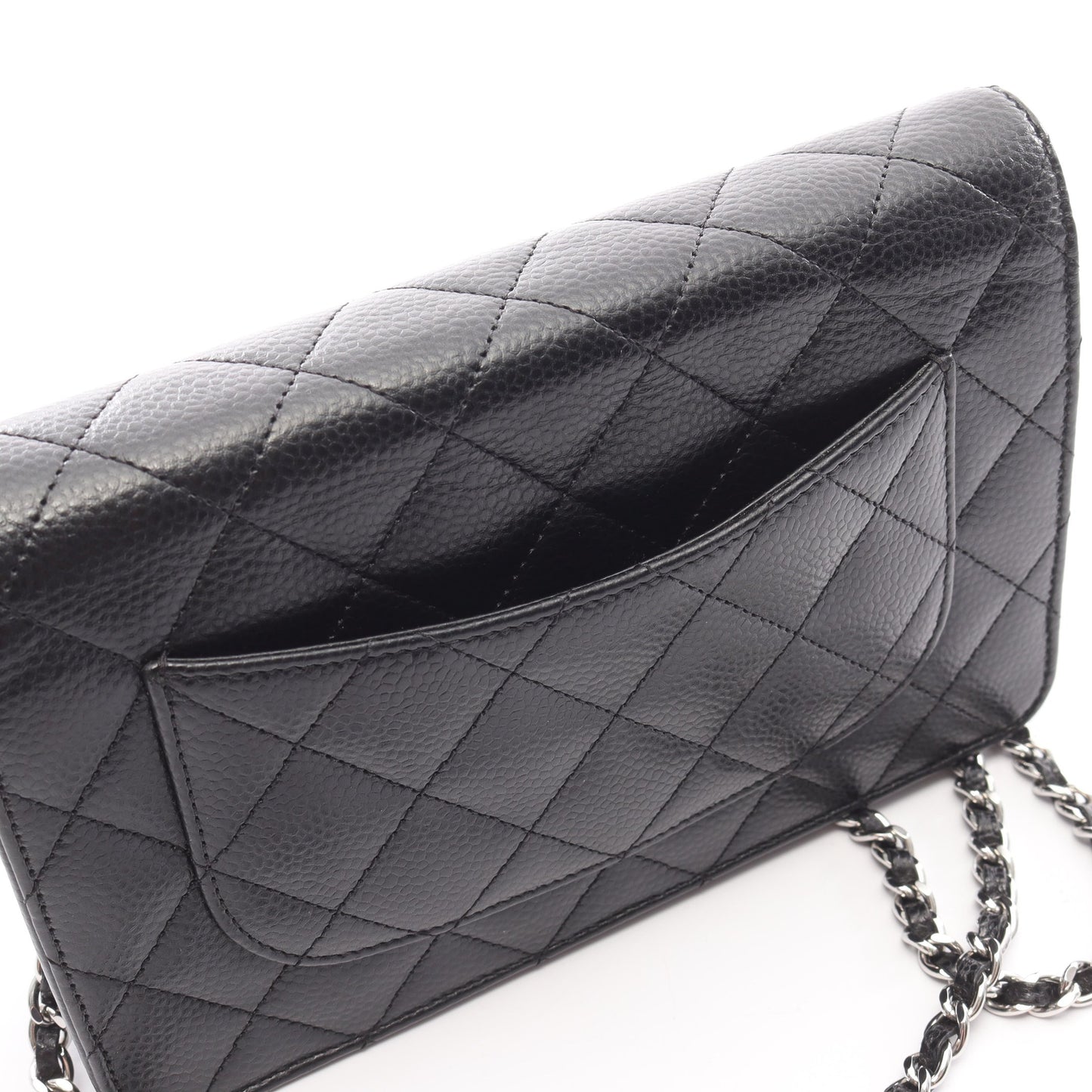 マトラッセ チェーンウォレット キャビアスキン ブラック シルバー金具 シャネル バッグ CHANEL