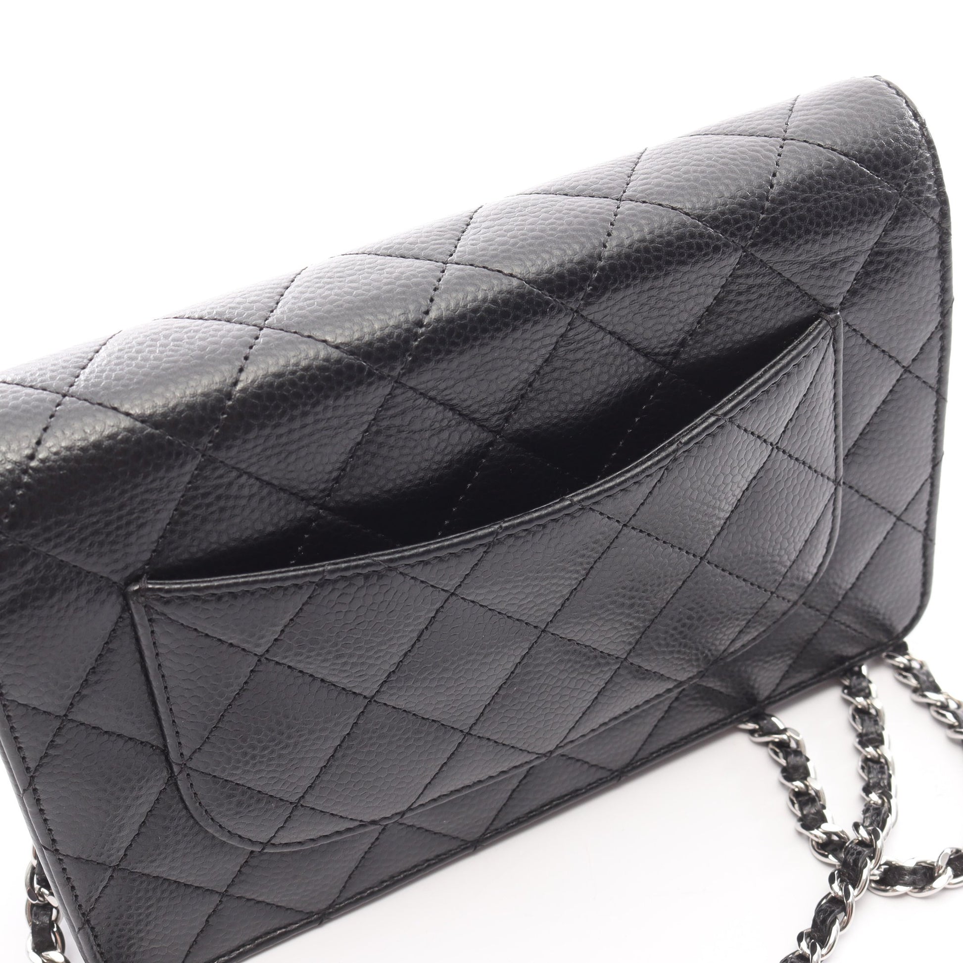 マトラッセ チェーンウォレット キャビアスキン ブラック シルバー金具 シャネル バッグ CHANEL