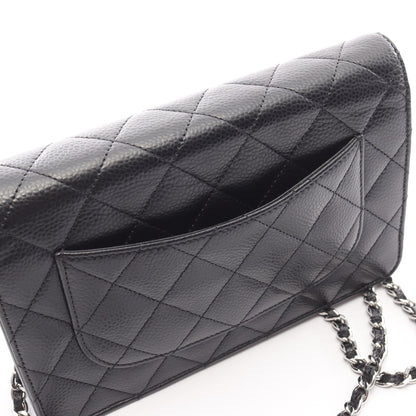 マトラッセ チェーンウォレット キャビアスキン ブラック シルバー金具 シャネル バッグ CHANEL