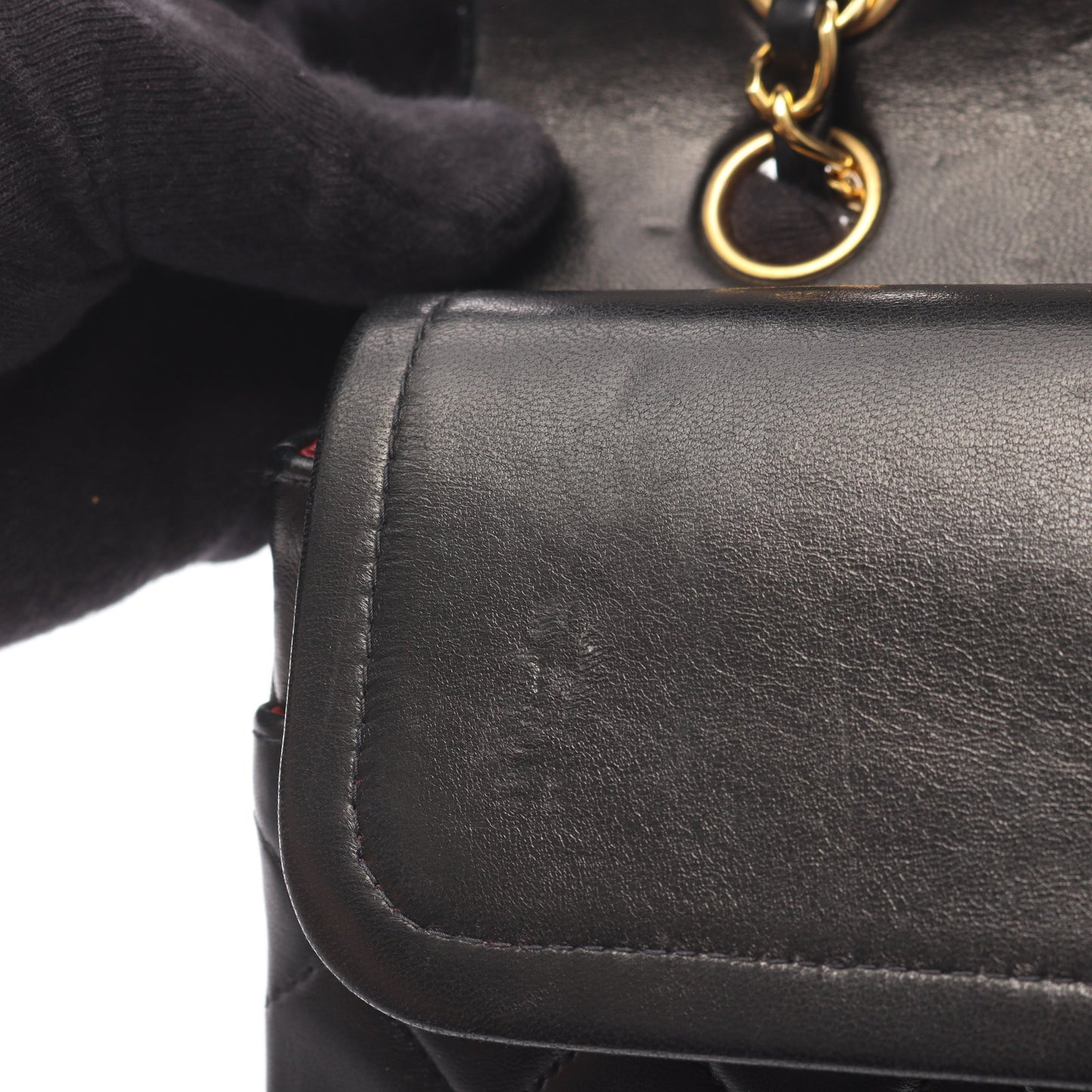 マトラッセ Wフラップ Wチェーンショルダーバッグ ラムスキン ブラック ゴールド金具 シャネル バッグ CHANEL