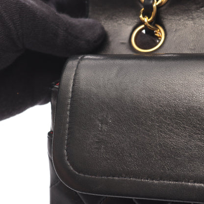マトラッセ Wフラップ Wチェーンショルダーバッグ ラムスキン ブラック ゴールド金具 シャネル バッグ CHANEL