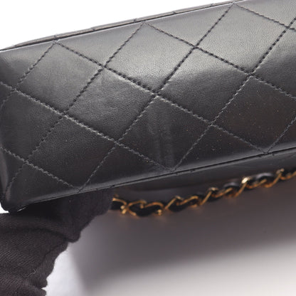 マトラッセ Wフラップ Wチェーンショルダーバッグ ラムスキン ブラック ゴールド金具 シャネル バッグ CHANEL