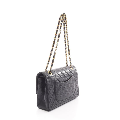 マトラッセ Wフラップ Wチェーンショルダーバッグ ラムスキン ブラック ゴールド金具 シャネル バッグ CHANEL