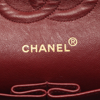 マトラッセ Wフラップ Wチェーンショルダーバッグ ラムスキン ブラック ゴールド金具 シャネル バッグ CHANEL