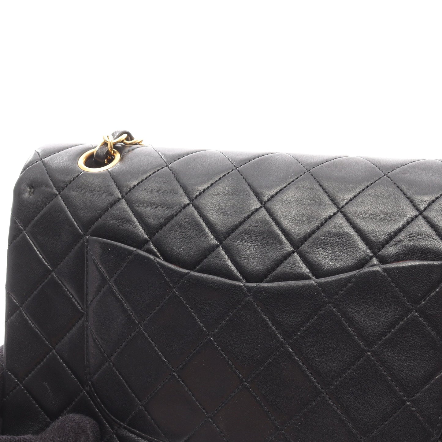 マトラッセ Wフラップ Wチェーンショルダーバッグ ラムスキン ブラック ゴールド金具 シャネル バッグ CHANEL