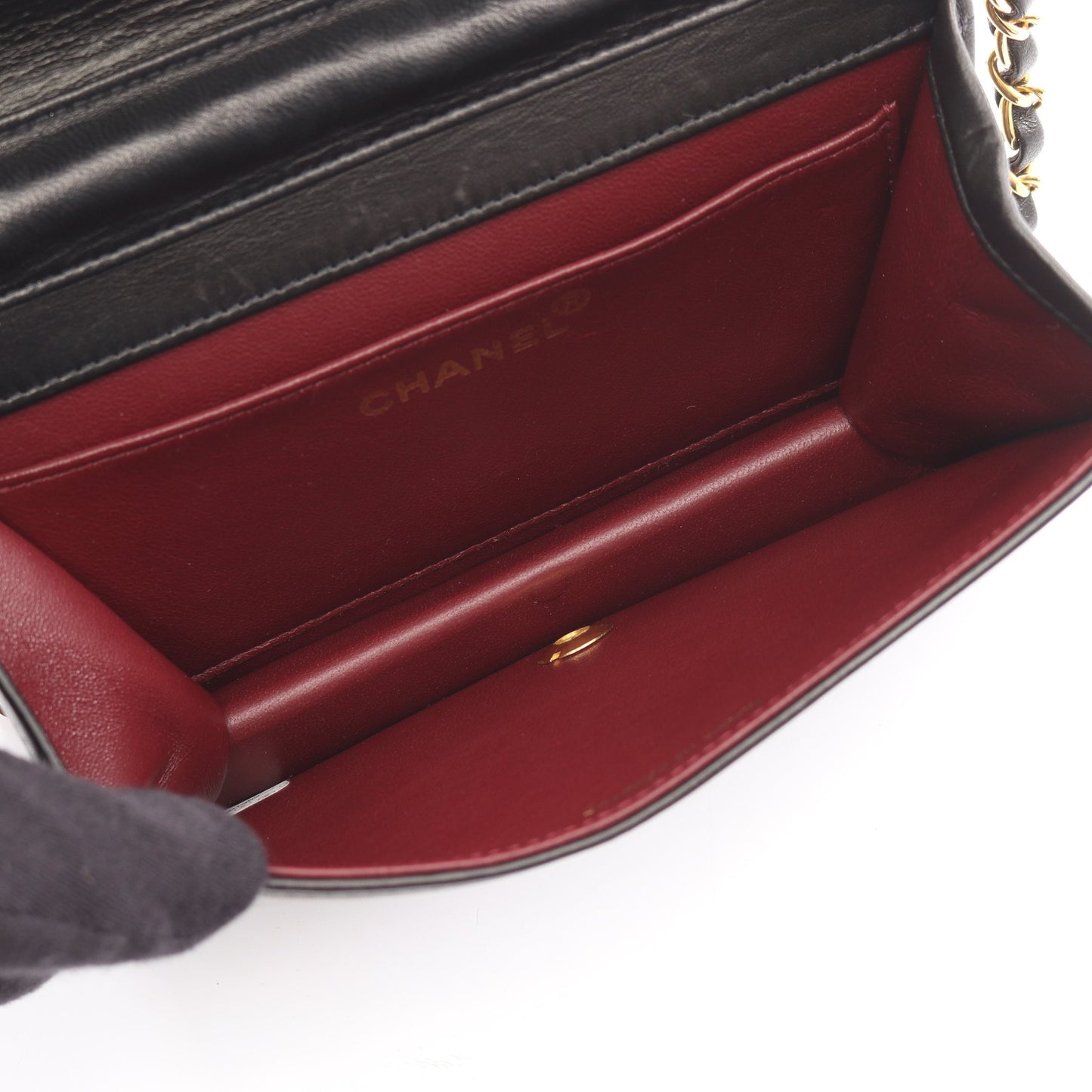 ミニマトラッセ フルフラップ チェーンショルダーバッグ ラムスキン ブラック ゴールド金具 シャネル バッグ CHANEL