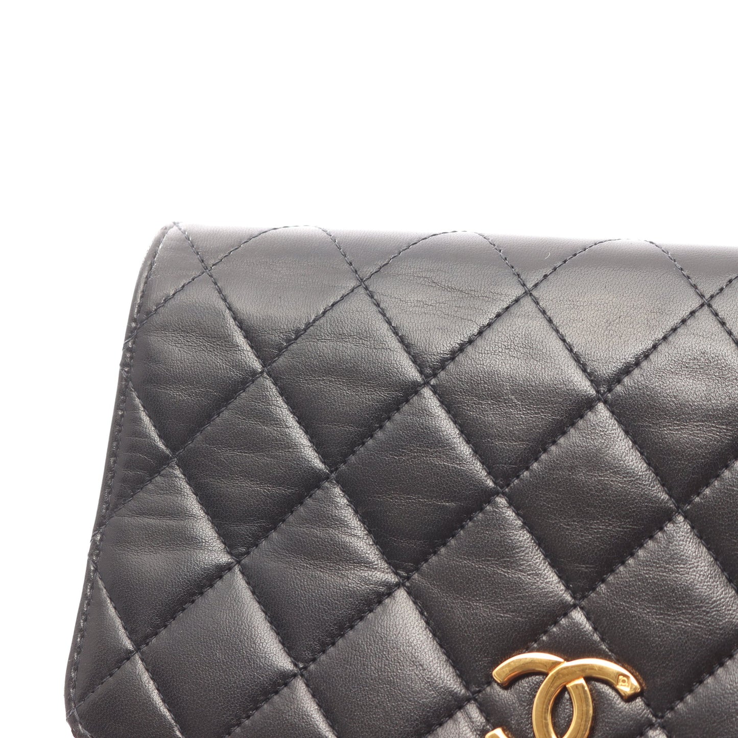 ミニマトラッセ フルフラップ チェーンショルダーバッグ ラムスキン ブラック ゴールド金具 シャネル バッグ CHANEL