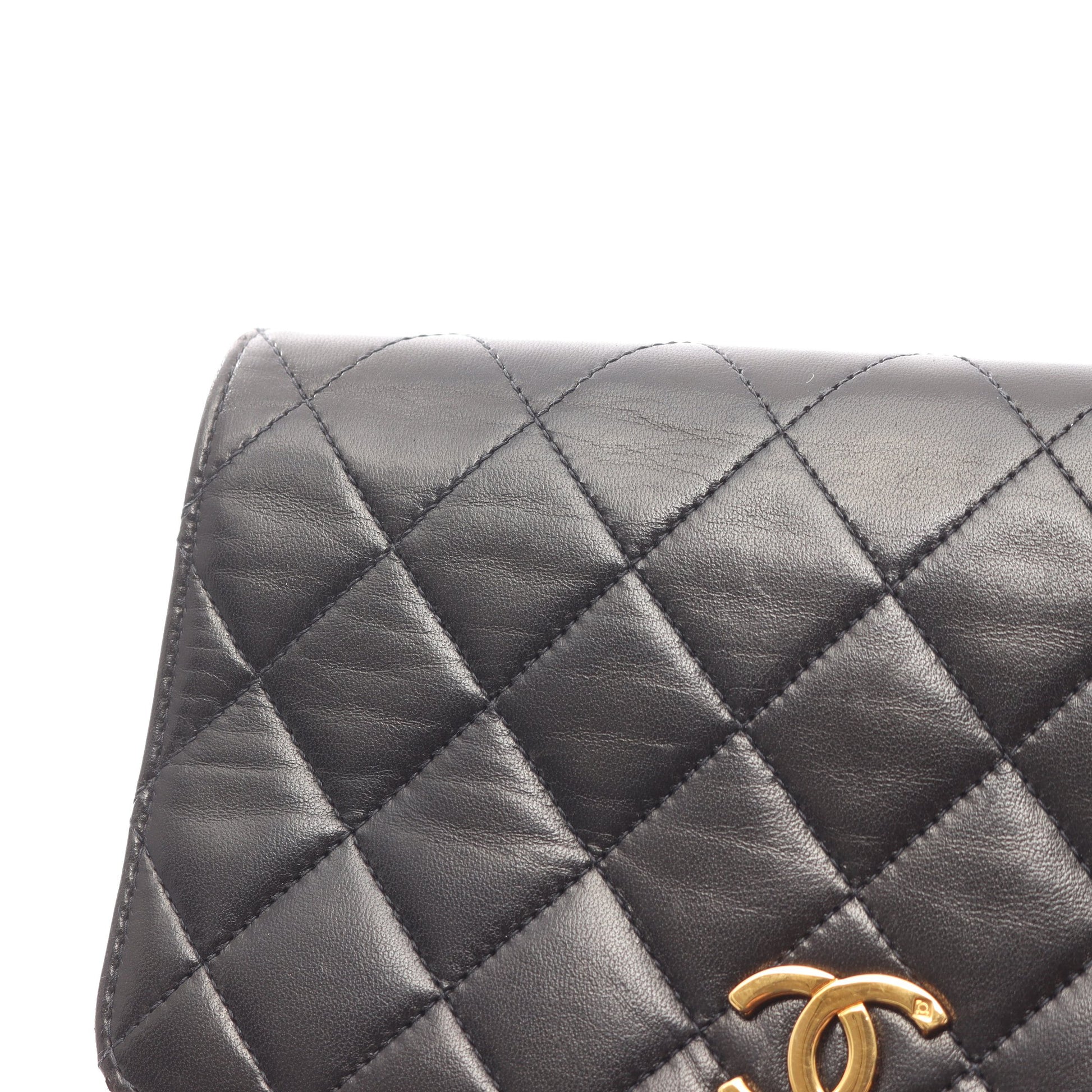 ミニマトラッセ フルフラップ チェーンショルダーバッグ ラムスキン ブラック ゴールド金具 シャネル バッグ CHANEL