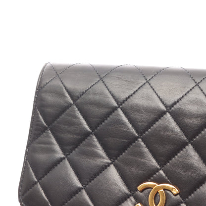 ミニマトラッセ フルフラップ チェーンショルダーバッグ ラムスキン ブラック ゴールド金具 シャネル バッグ CHANEL