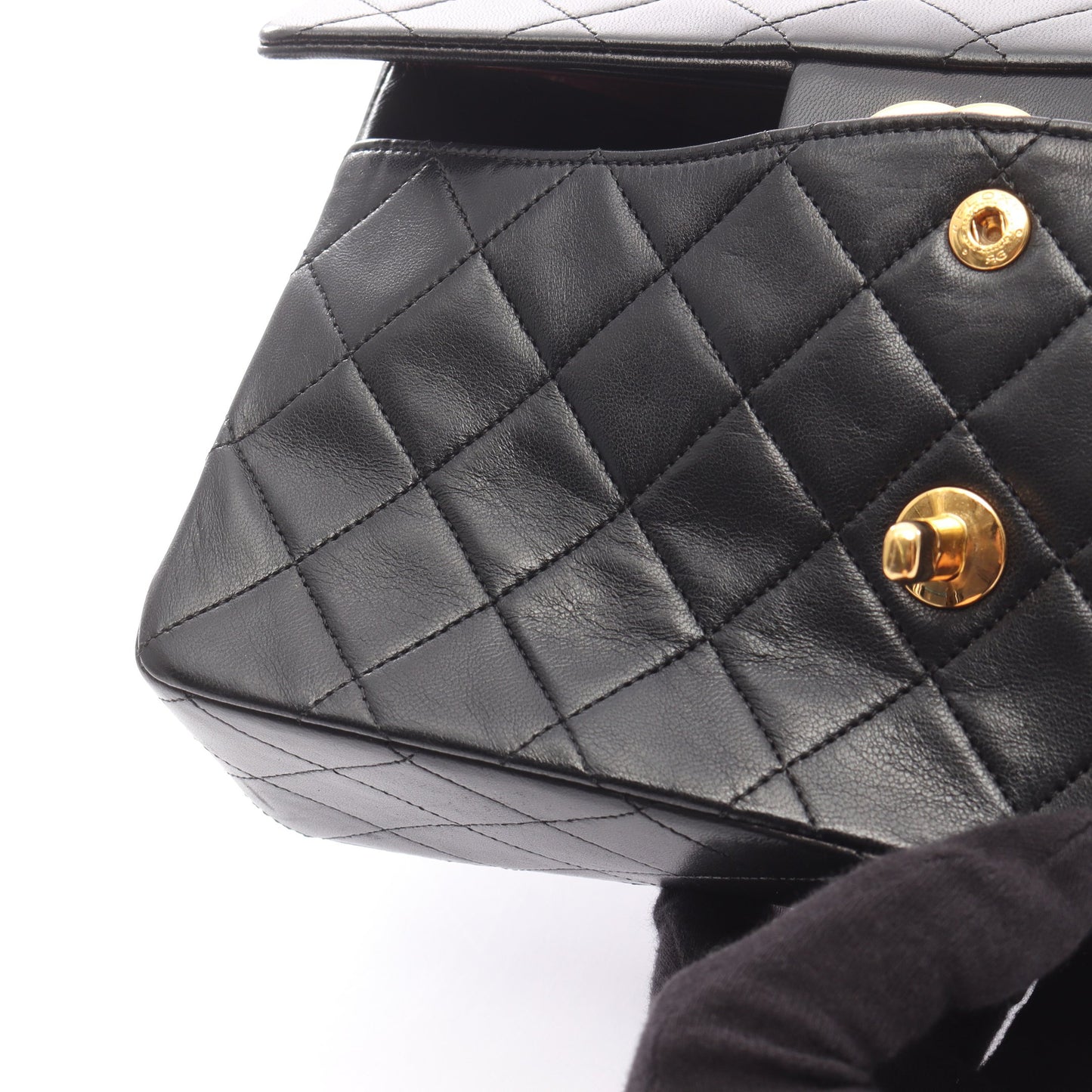マトラッセ Wフラップ Wチェーンショルダーバッグ ラムスキン ブラック ゴールド金具 シャネル バッグ CHANEL