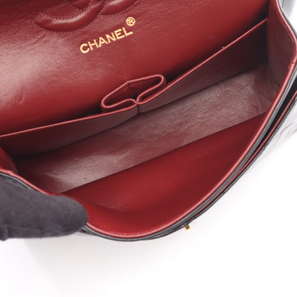 マトラッセ Wフラップ Wチェーンショルダーバッグ ラムスキン ブラック ゴールド金具 シャネル バッグ CHANEL
