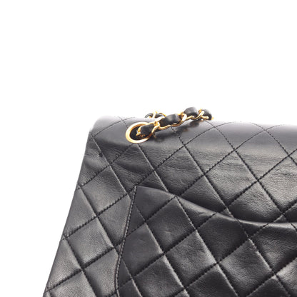 マトラッセ Wフラップ Wチェーンショルダーバッグ ラムスキン ブラック ゴールド金具 シャネル バッグ CHANEL