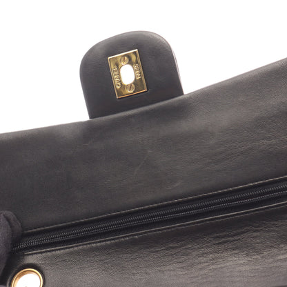 マトラッセ Wフラップ Wチェーンショルダーバッグ ラムスキン ブラック ゴールド金具 シャネル バッグ CHANEL