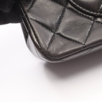 マトラッセ Wフラップ Wチェーンショルダーバッグ ラムスキン ブラック ゴールド金具 シャネル バッグ CHANEL