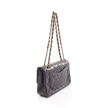 マトラッセ Wフラップ Wチェーンショルダーバッグ ラムスキン ブラック ゴールド金具 シャネル バッグ CHANEL
