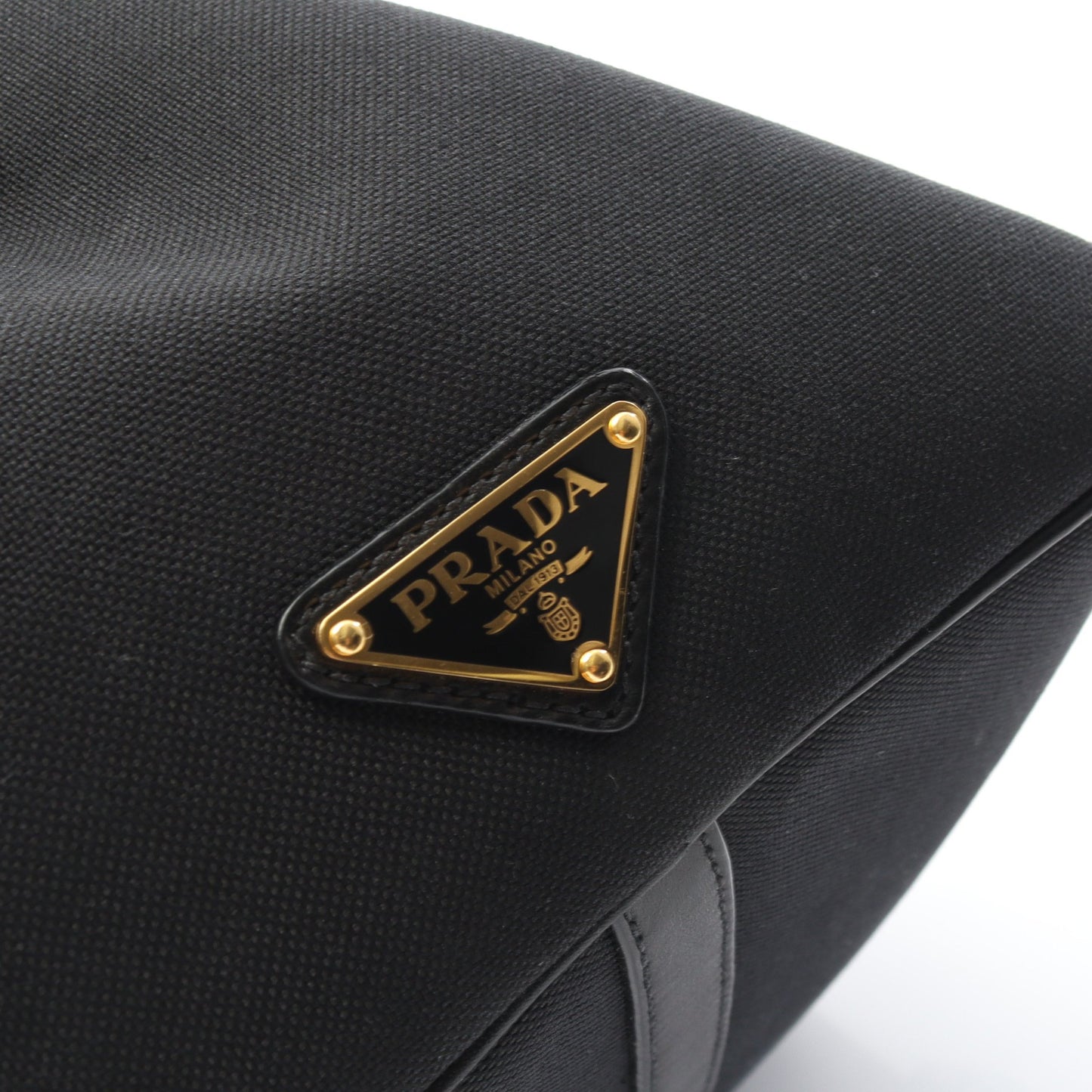 LOGO JACQUARD ロゴジャガード ハンドバッグ ミニボストンバッグ キャンバス レザー ブラック 2WAY プラダ バッグ PRADA