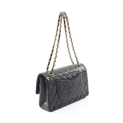 マトラッセ Wフラップ Wチェーンショルダーバッグ ラムスキン ブラック ゴールド金具 シャネル バッグ CHANEL