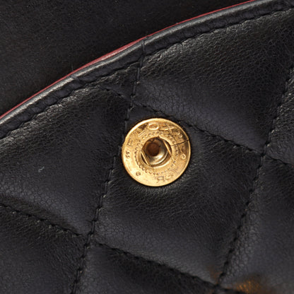 マトラッセ Wフラップ Wチェーンショルダーバッグ ラムスキン ブラック ゴールド金具 シャネル バッグ CHANEL