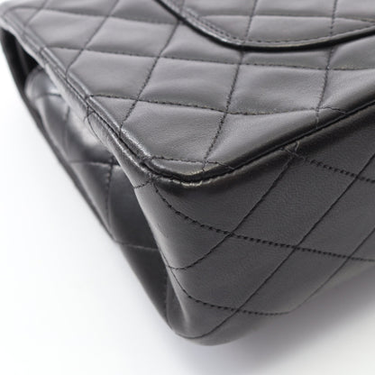マトラッセ Wフラップ Wチェーンショルダーバッグ ラムスキン ブラック ゴールド金具 シャネル バッグ CHANEL