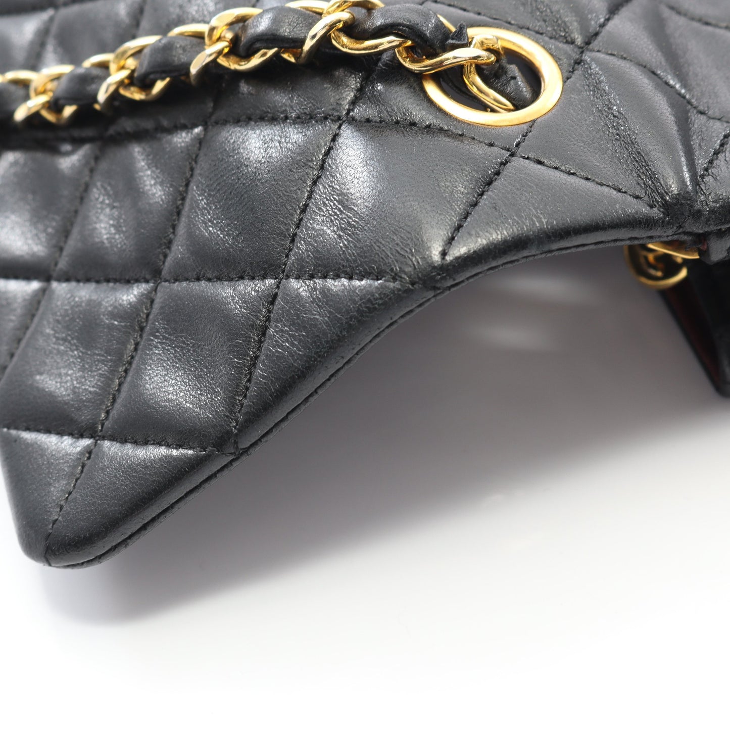 ミニマトラッセ20 チェーンショルダーバッグ ラムスキン ブラック ゴールド金具 ヴィンテージ シャネル バッグ CHANEL