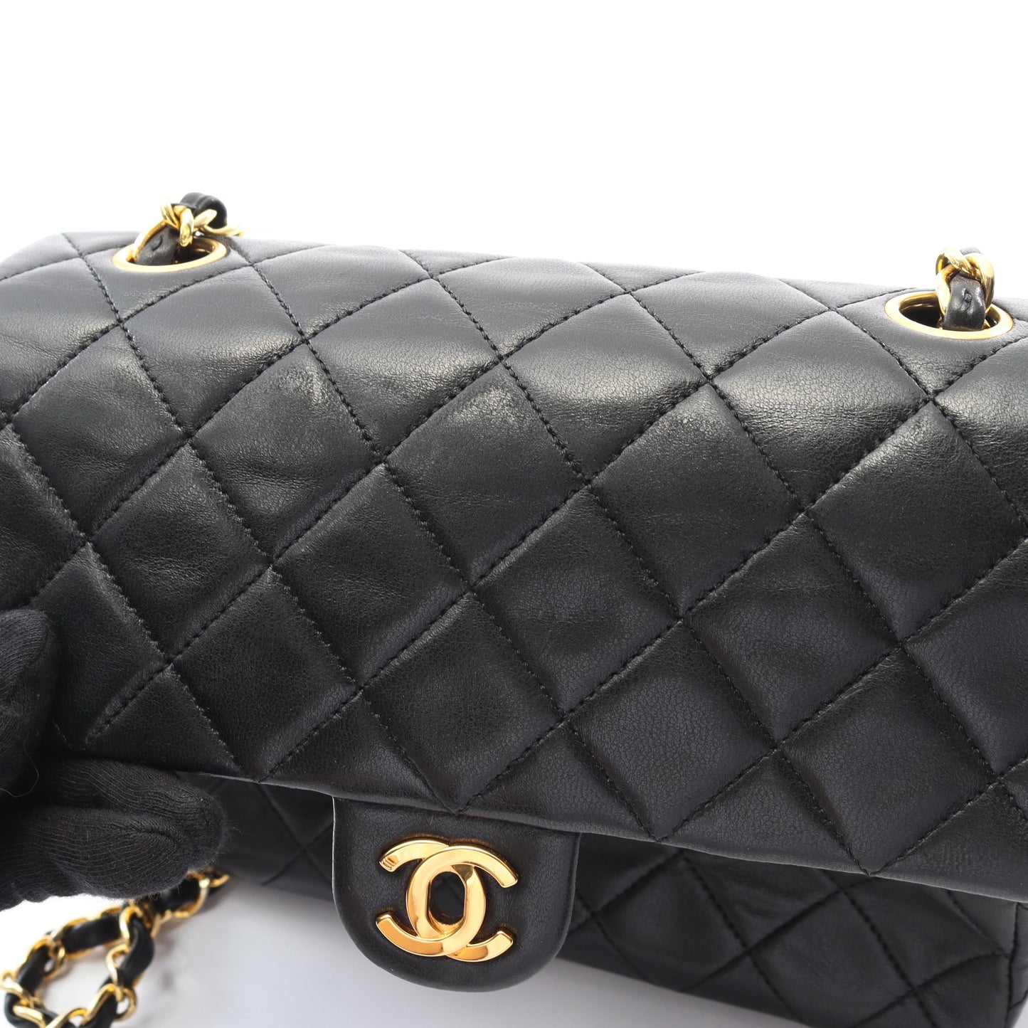 ミニマトラッセ20 チェーンショルダーバッグ ラムスキン ブラック ゴールド金具 ヴィンテージ シャネル バッグ CHANEL