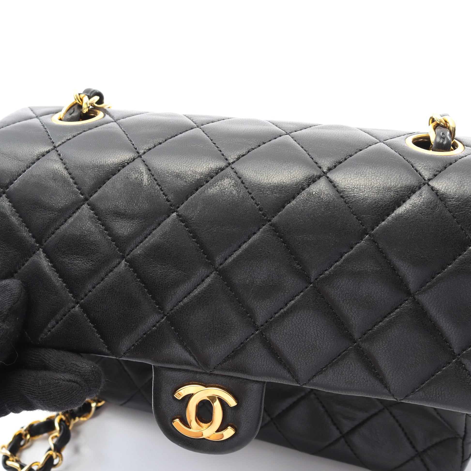 ミニマトラッセ20 チェーンショルダーバッグ ラムスキン ブラック ゴールド金具 ヴィンテージ シャネル バッグ CHANEL