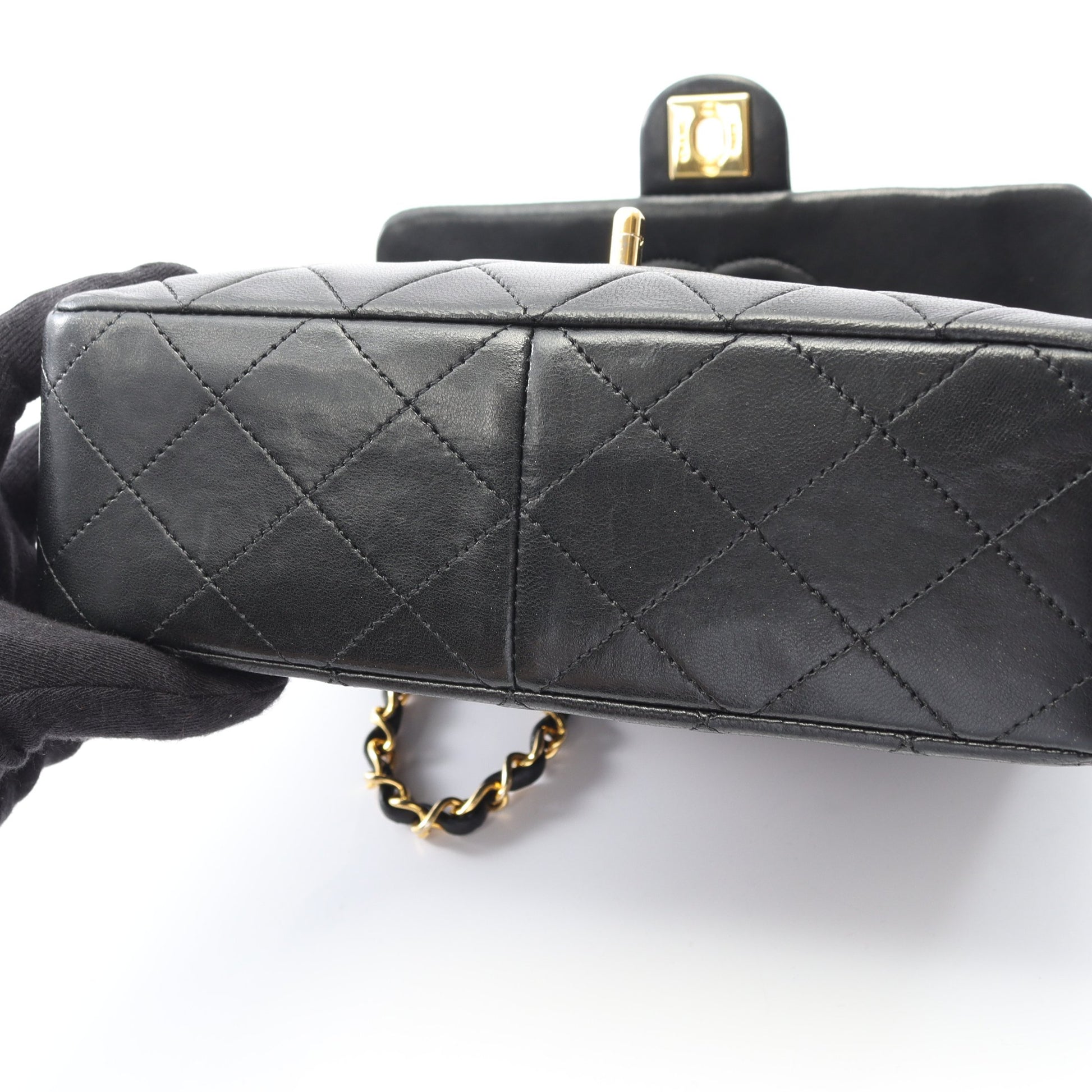 ミニマトラッセ20 チェーンショルダーバッグ ラムスキン ブラック ゴールド金具 ヴィンテージ シャネル バッグ CHANEL
