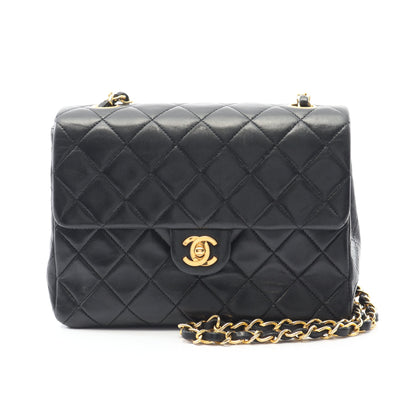 ミニマトラッセ20 チェーンショルダーバッグ ラムスキン ブラック ゴールド金具 ヴィンテージ シャネル バッグ CHANEL
