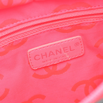 カンボンライン ミディアム ハンドバッグ トートバッグ レザー ブラック ホワイト シルバー金具 シャネル バッグ CHANEL