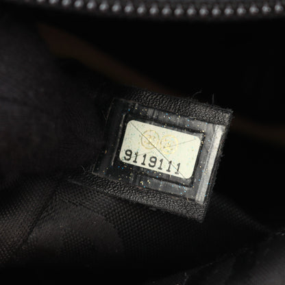 カンボンライン ラージ ショルダーバッグ トートバッグ ラムスキン ベージュ ブラック シルバー金具 シャネル バッグ CHANEL