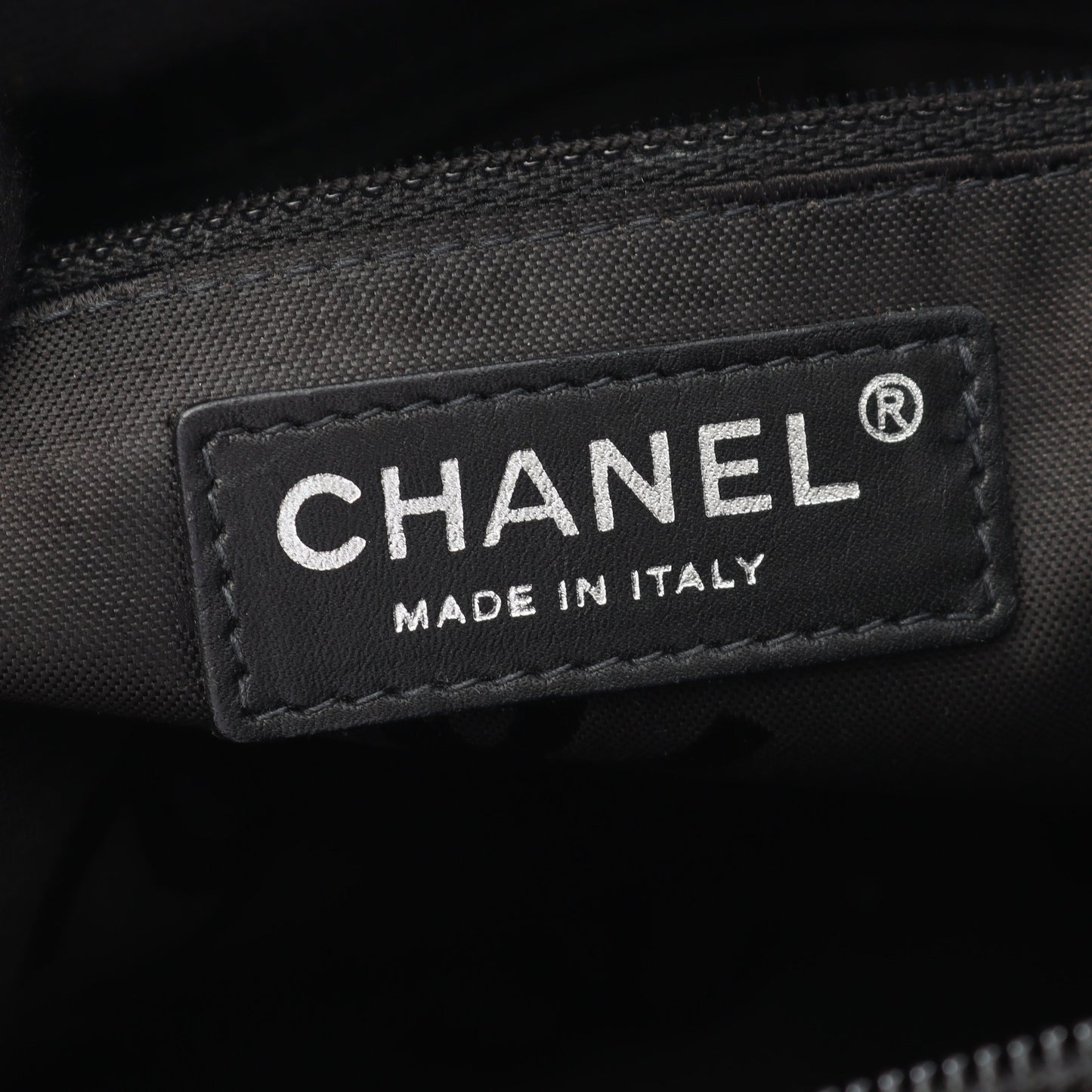 カンボンライン ラージ ショルダーバッグ トートバッグ ラムスキン ベージュ ブラック シルバー金具 シャネル バッグ CHANEL