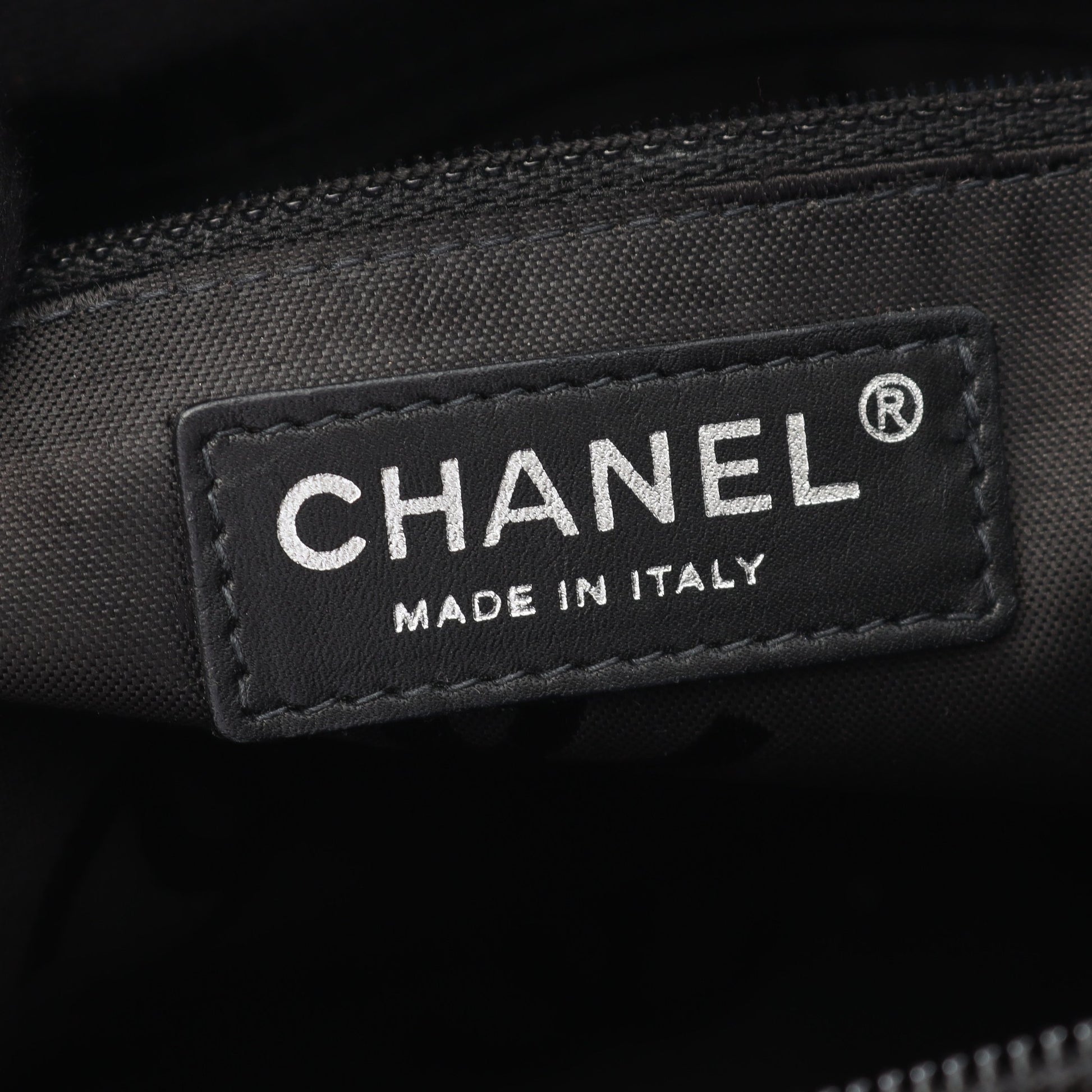カンボンライン ラージ ショルダーバッグ トートバッグ ラムスキン ベージュ ブラック シルバー金具 シャネル バッグ CHANEL