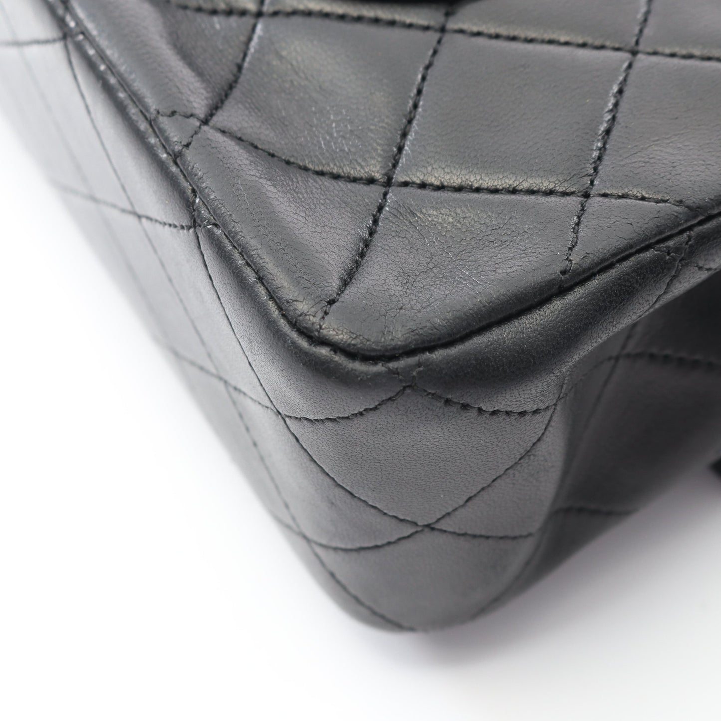 マトラッセ Wフラップ Wチェーンショルダーバッグ ラムスキン ブラック ゴールド金具 ヴィンテージ シャネル バッグ CHANEL